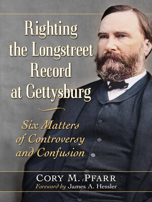 cover image of Righting the Longstreet Record at Gettysburg